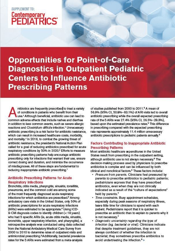 Opportunities for Point-of-Care Diagnostics in Outpatient Pediatric Centers to Influence Antibiotic Prescribing Patterns