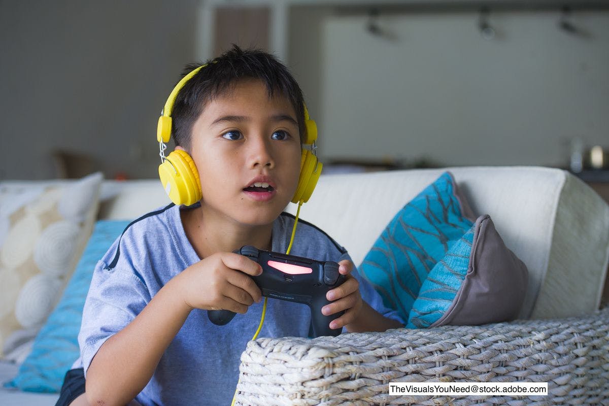 child playing a video game