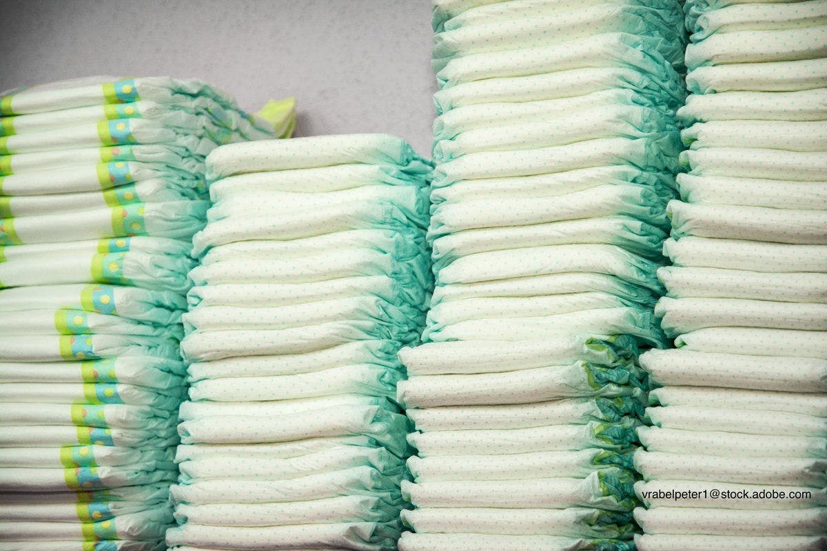 stacks of diapers