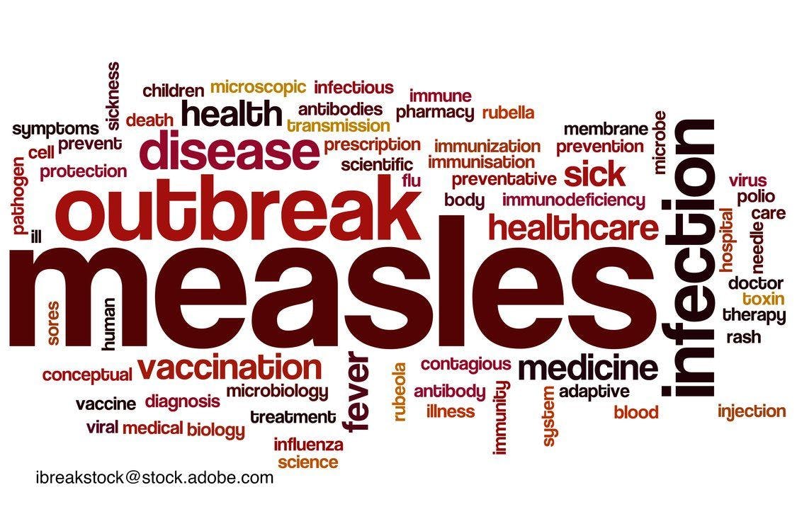 word cloud on measles