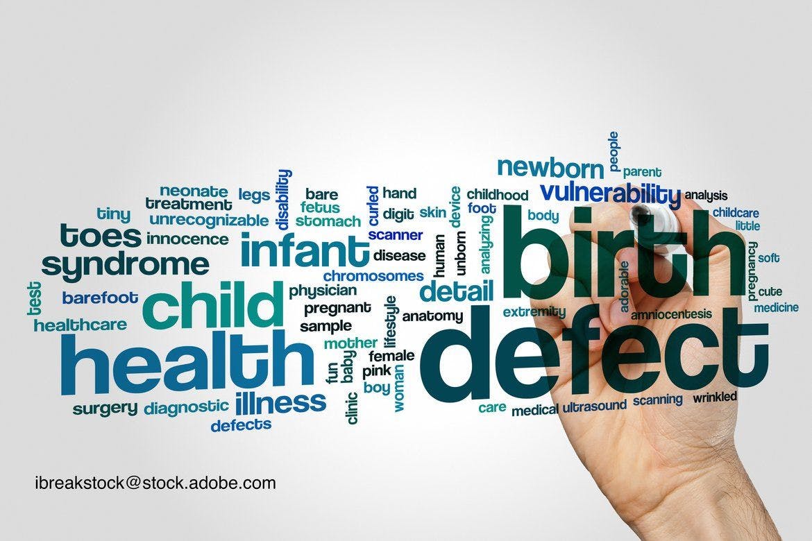 word cloud image for birth defect