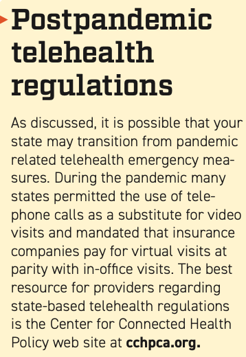 Postpandemic telehealth regulations