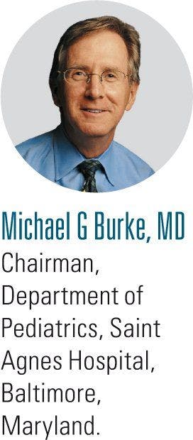 headshot and bio of Michael G Burke, MD